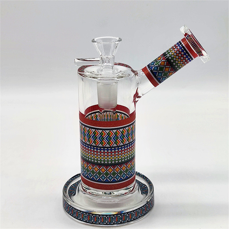 2025 7 Inch Glass Beaker Bongs Vintage Bohemia Heady Bong Hookah Bubbler Water Pipe Bong Tobacco Smoking Smoke Pipes Bongs 14mm Bowl