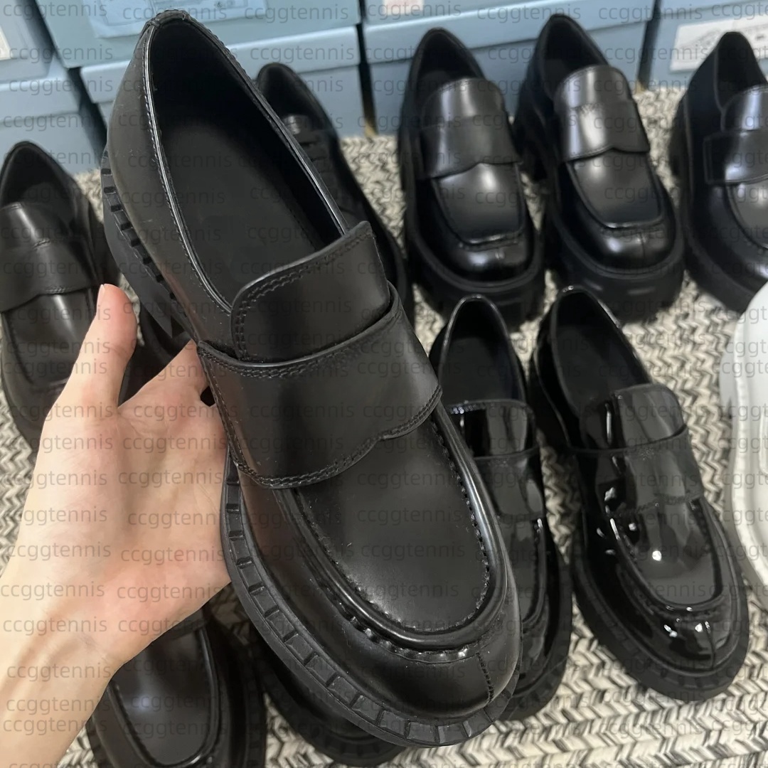Designer Loafers Shoes Men Women Flat Comfort Loafers Shoes Matte Patent Platform Shoes Women Casual Shoes Chunky Heel Casual Couple Single Shoes