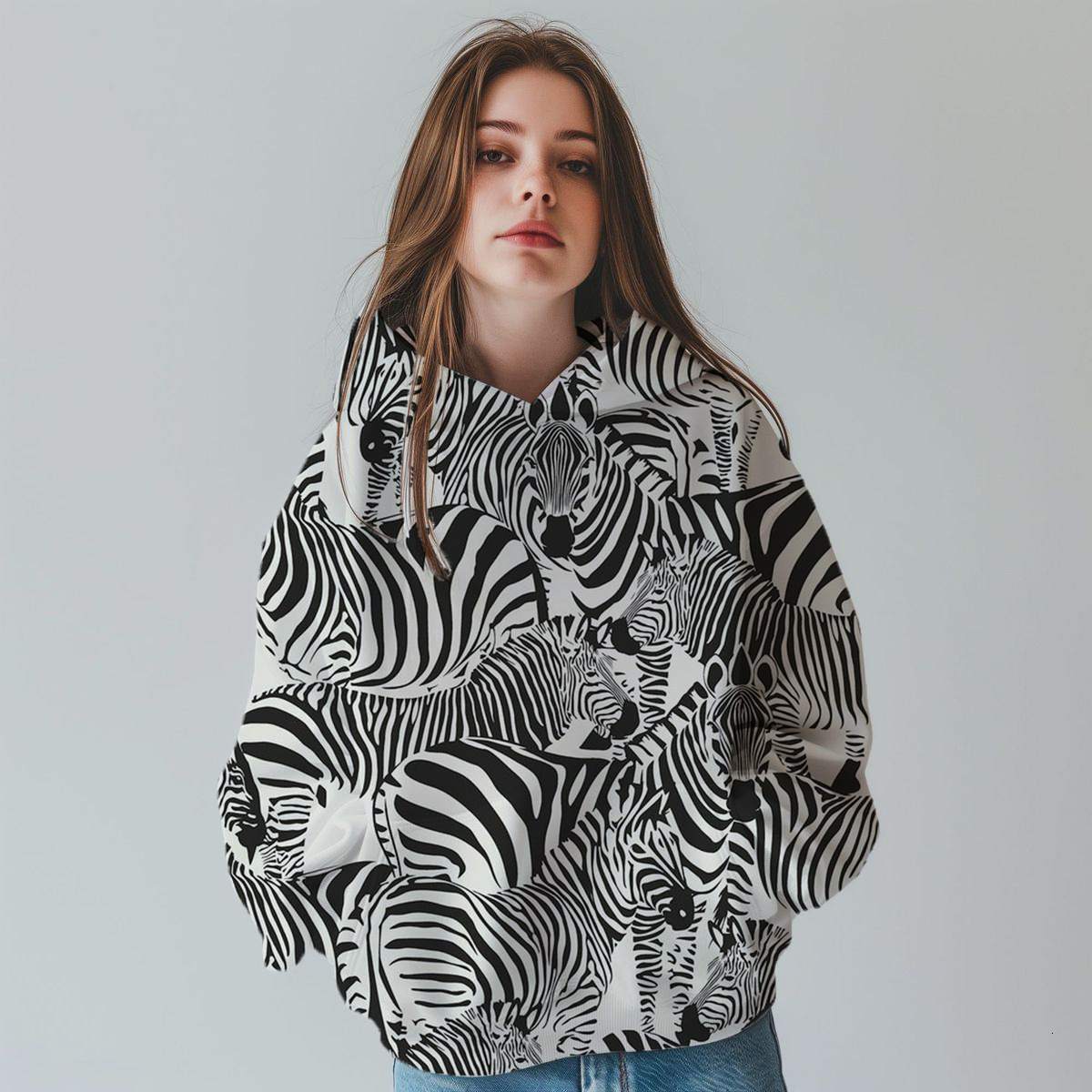 New Design Leopard Print Fashionable 3D Digital Printing Hooded Autumn/Winter Hoodie