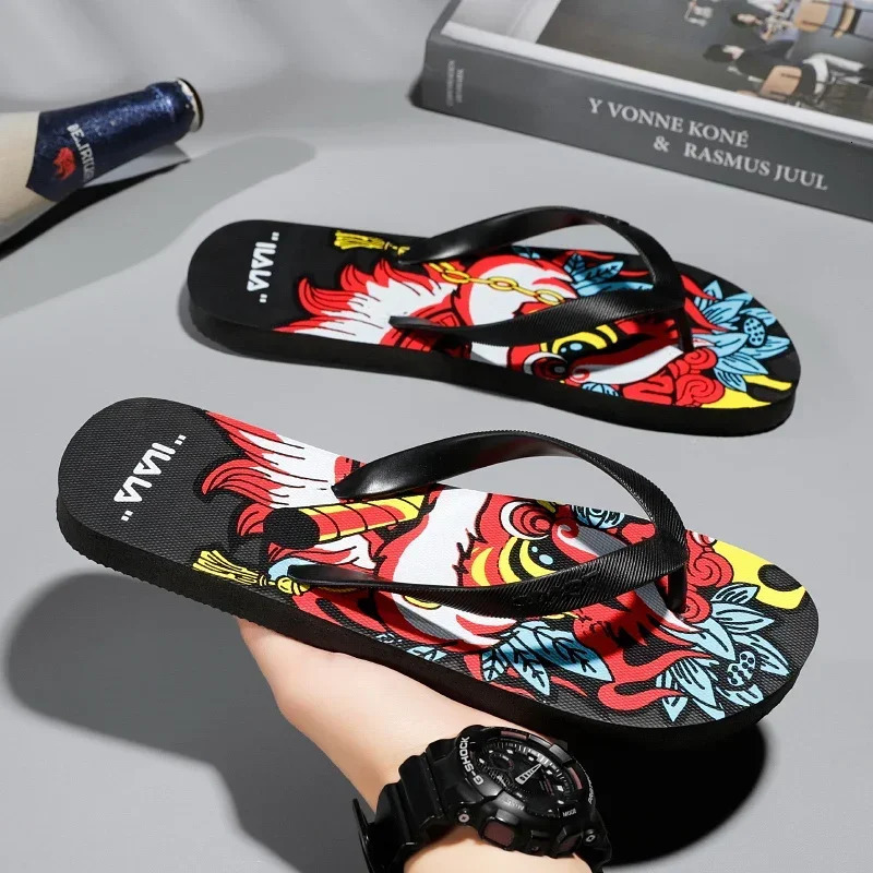 Original Mens Slippers Walk Around Home Genuine Leather Sandals House Man Summer Shoes Sale Flip Flops Flop 250304