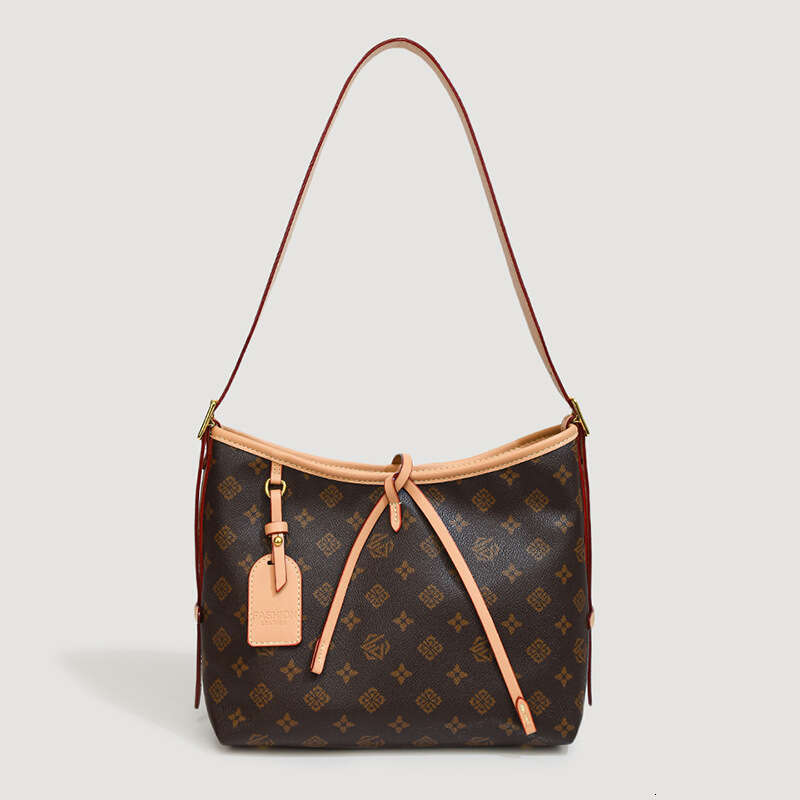 Large Capacity Women's 2025 Commuter Single Shoulder Fashion Printed Crossbody Underarm Old Flower Temperament Big Bag