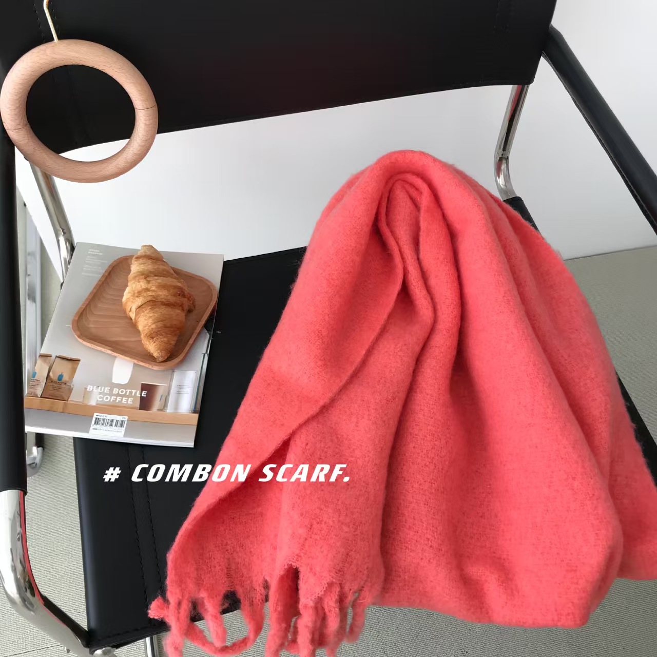 K115 Internet celebrity tassel mohair soft scarf female autumn and winter Korean version ins lengthened thick warm imitation cashmere neck scarf