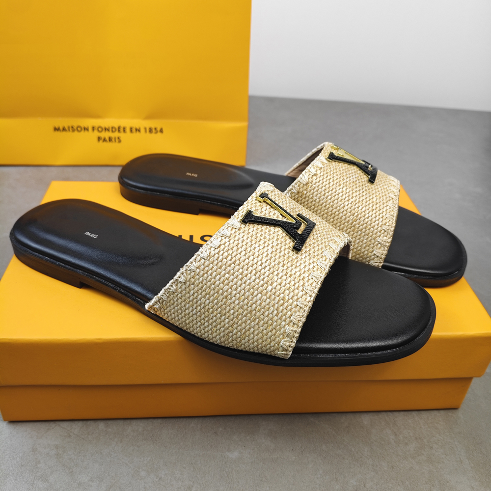 New Designer Sandals Old Flower Slides Brown Slippers Womans Sandals Letter Peep Toe Shoes Indoor Home Outdoor Women 03