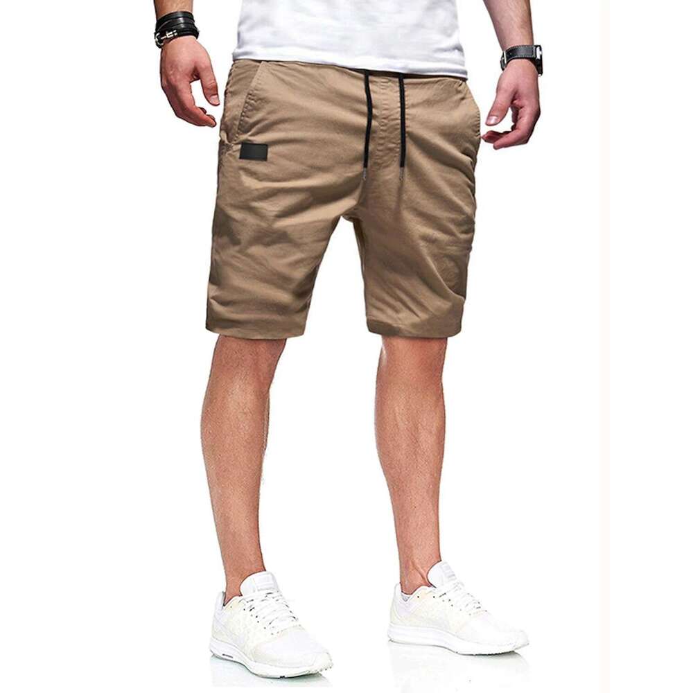 Source: Summer five quarter European size, pure cotton, elastic waist, straight through men's workwear shorts, 2025 new casual versatile fashion 