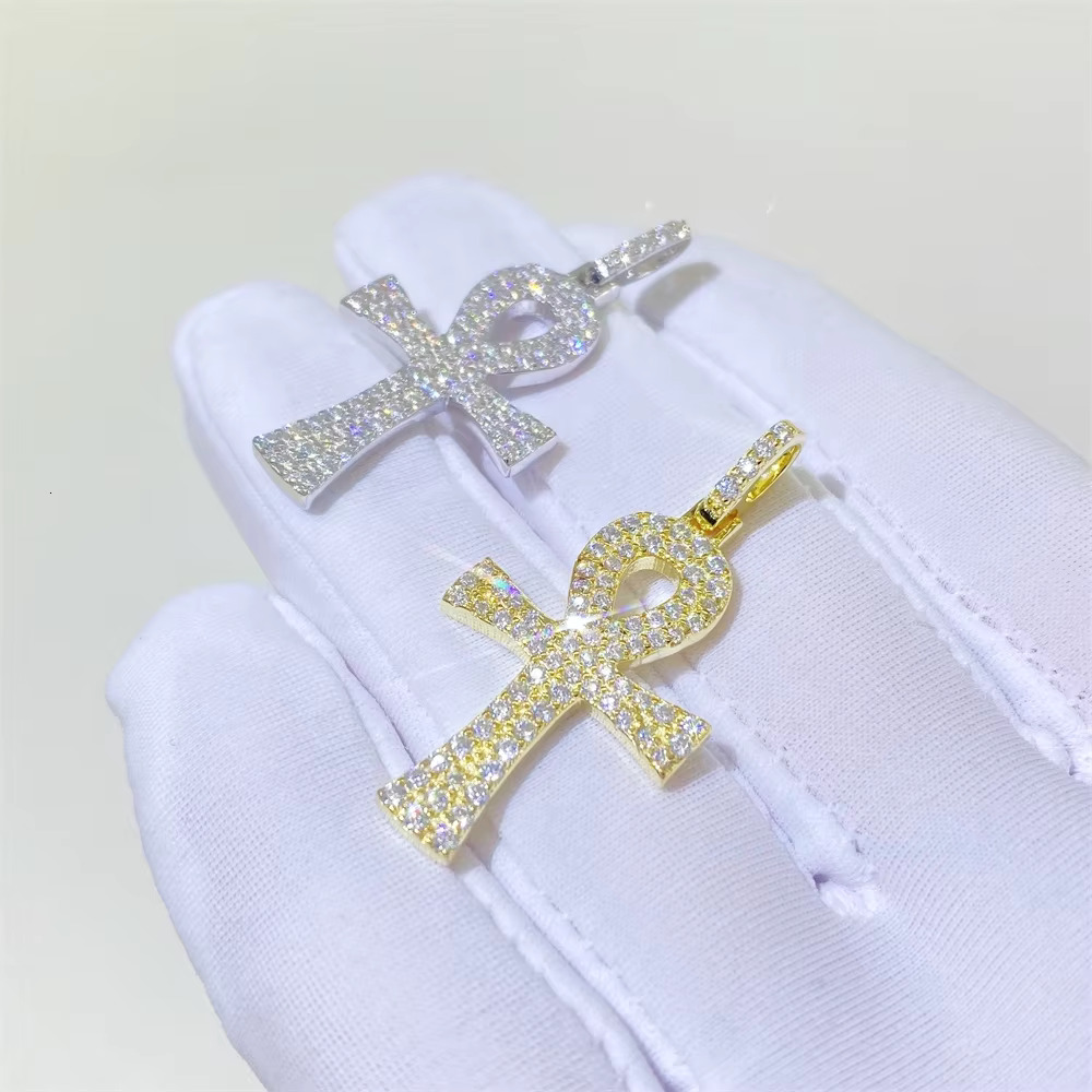 Hip Hop Diamond Iced Out Vvs Moissanite Pendant Custom Pass test Rose Gold Moissanite Pendant