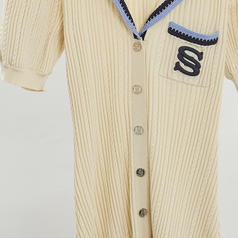 B90 Shoulder Pad French Dress Summer New Design Waist Long Dress