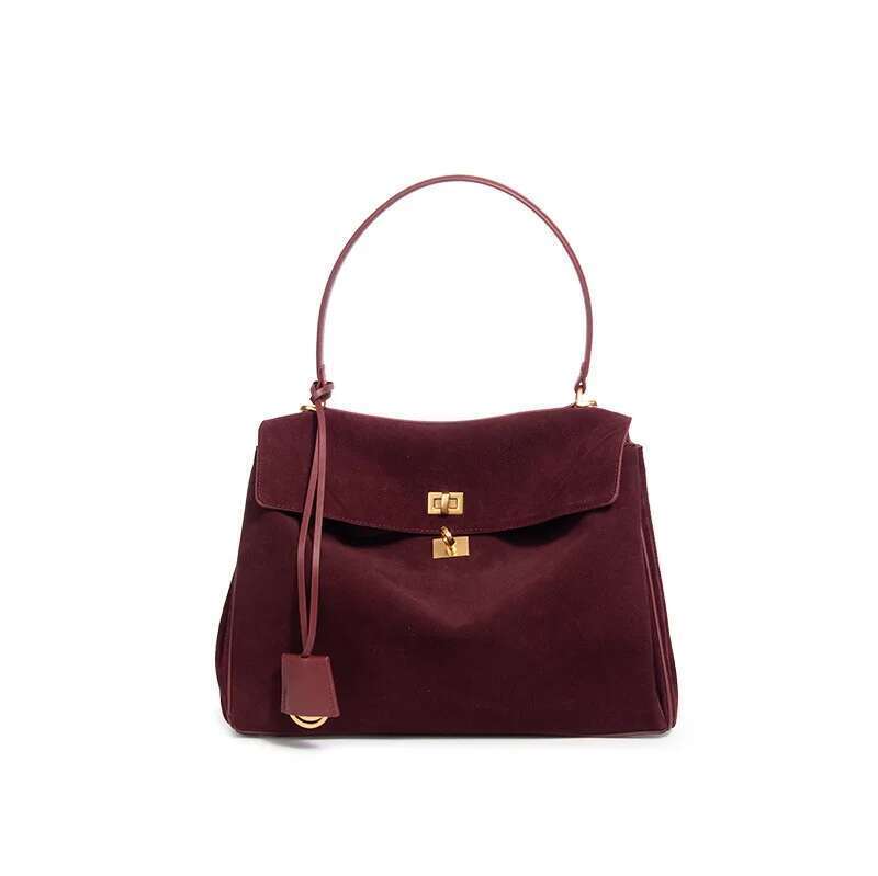Women's Bags Designer Women Bags Genuine Totes Suede Shoulder Handbag Sliver Buckle Black Nature Leather hot selg