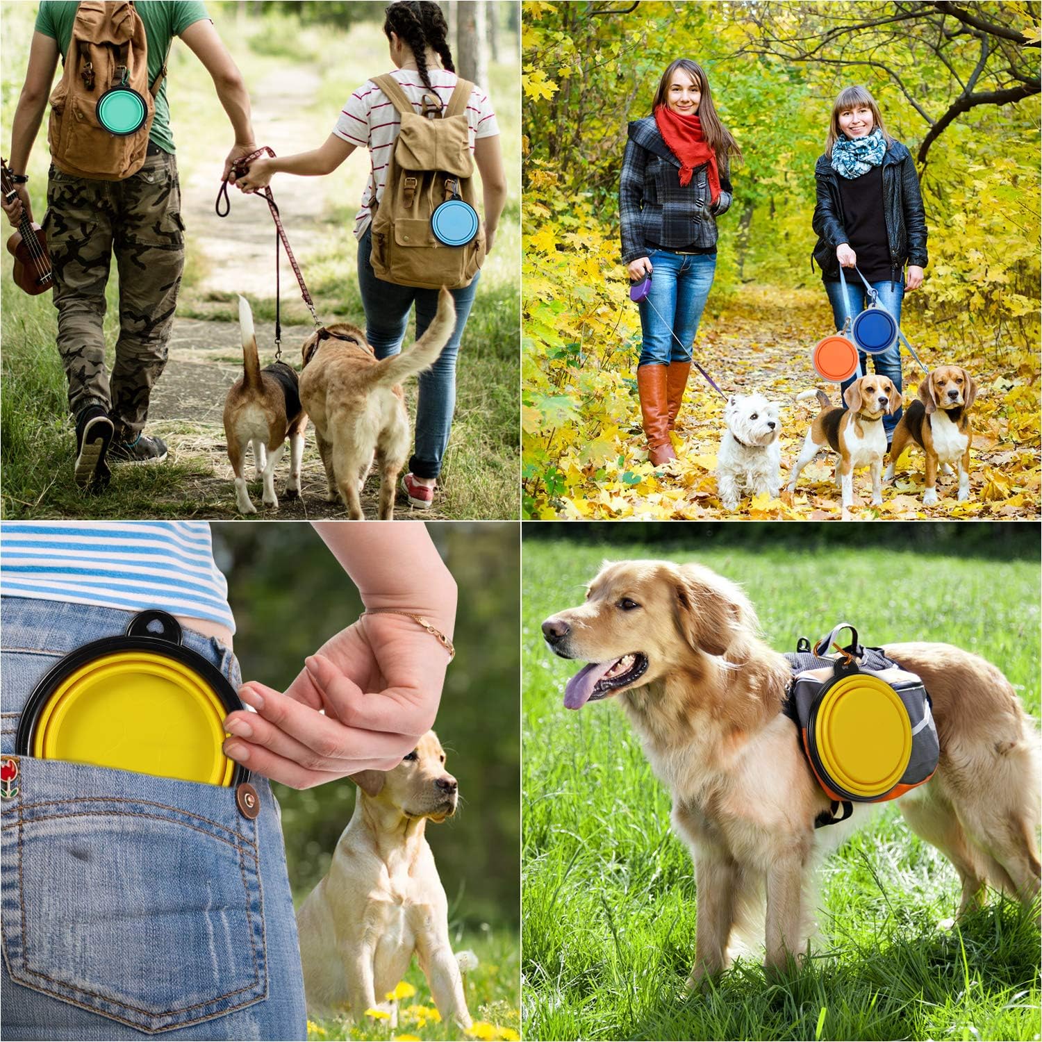 350ml/650ml/1000ml/1500ml Collapsible Dog Folding Silicone Outdoor Travel Portable Puppy Food Container Feeder Dish Bowl Pet supplies