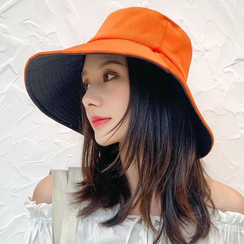 Fisherman's 2025 spring summer women's new travel with large brim to cover the face and a double-sided sun protection hat for outdoor wear b
