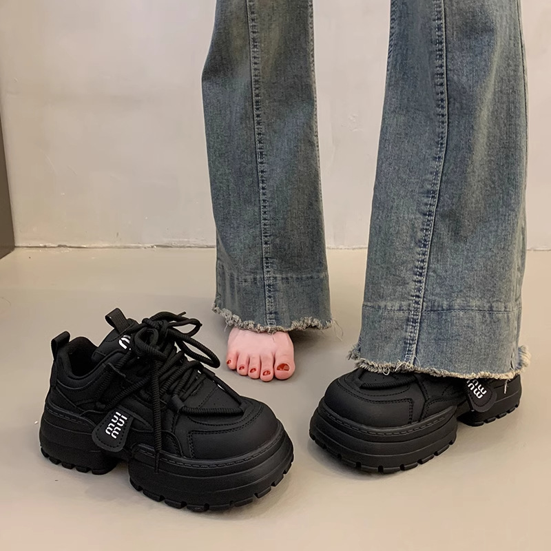 High End Multifunctional White Shoes For Women Height Increasing Thick Soled Fashion Designer 2025 New Autumn Sponge Cake Casual Sports And Leisure Sh