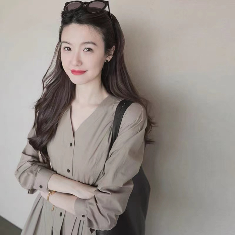 G185 French style high-grade autumn fairy temperament long skirt women's clothing new year dress
