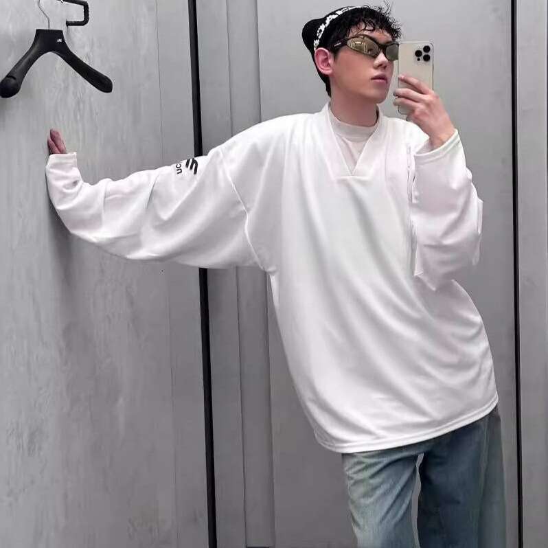 3M Reflective Pattern Pure Cotton Long Sleeved Men's And Women's Version Loose T-Shirt