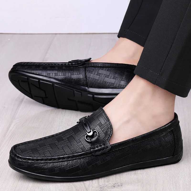 Moccasin Loafers Mens Black Woven Loafers: New Leather Loafers, High Quality Designer Soft hot Sole Casual Shoes