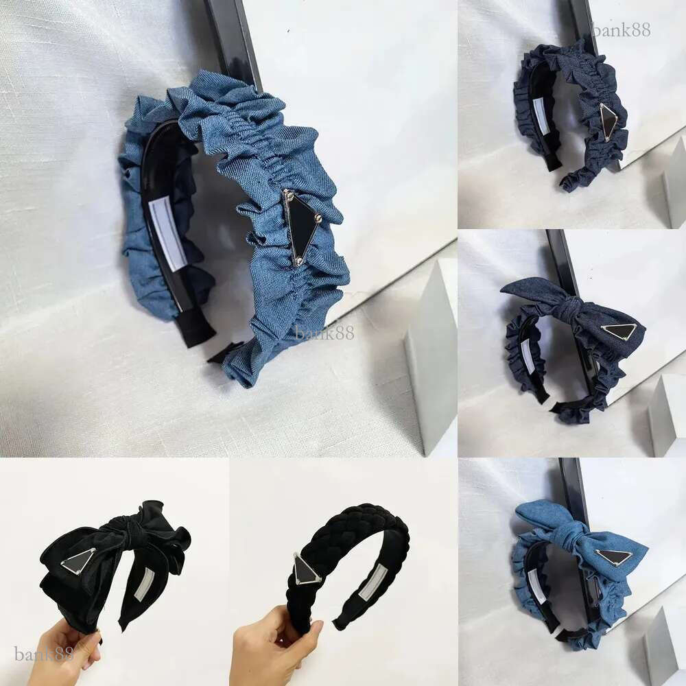 20 Styles Designer Headband Bowknot For Women Wide Hairbands Sport Headbands Headwrap Bandana Girls Hair Accessories Jewelry Black Denim Blue Head