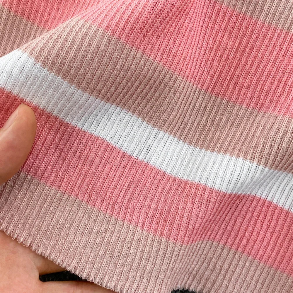 Fashion striped Oneck knitted elastic body dress sexy beach vacation Sundress womens casual ultrathin pencil Vestdos Maxi long 250313