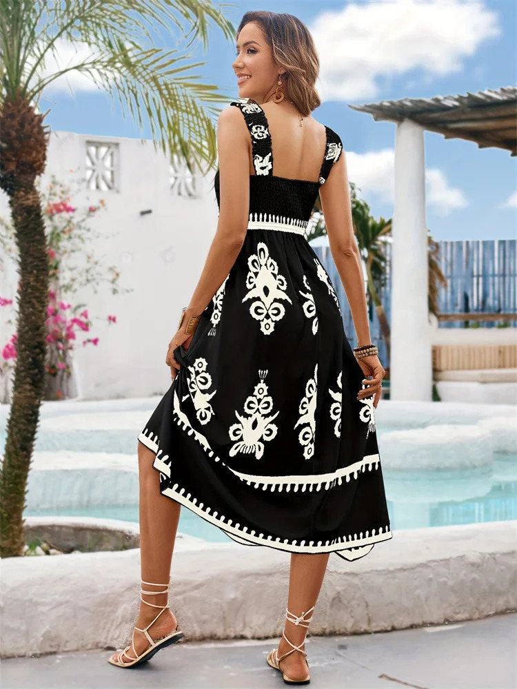 Womens elegant commuting beach vacation style comparison printed bra 250313