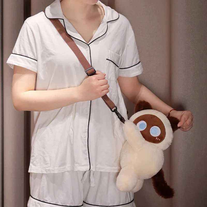 Kawaii Big Eyes Cat Bag Women Cartoon Plush Shoulder Bag for Women New Crossbody Bag Phone Cosmetic Purse Birthday GiftT250313