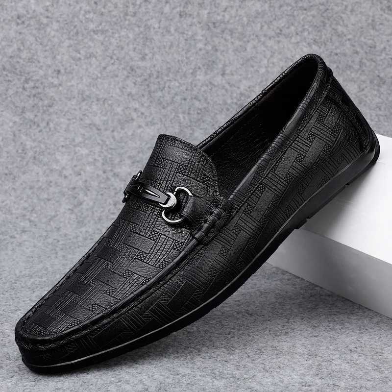 Moccasin Loafers Mens Black Woven Loafers: New Leather Loafers, High Quality Designer Soft hot Sole Casual Shoes