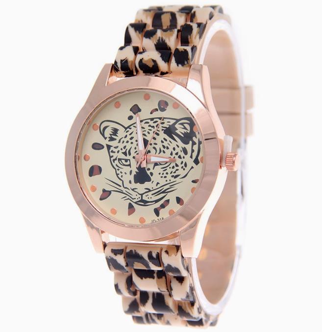 Fashion leopard print classic steel belt luxury men's business hand trend watch