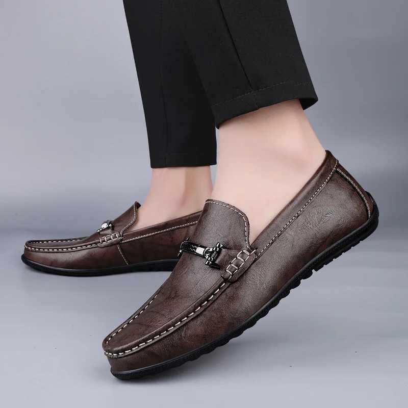 brand fashion Loafers mens leather designer soft sole Cfortable hot casual dress shoes high quality Y250312