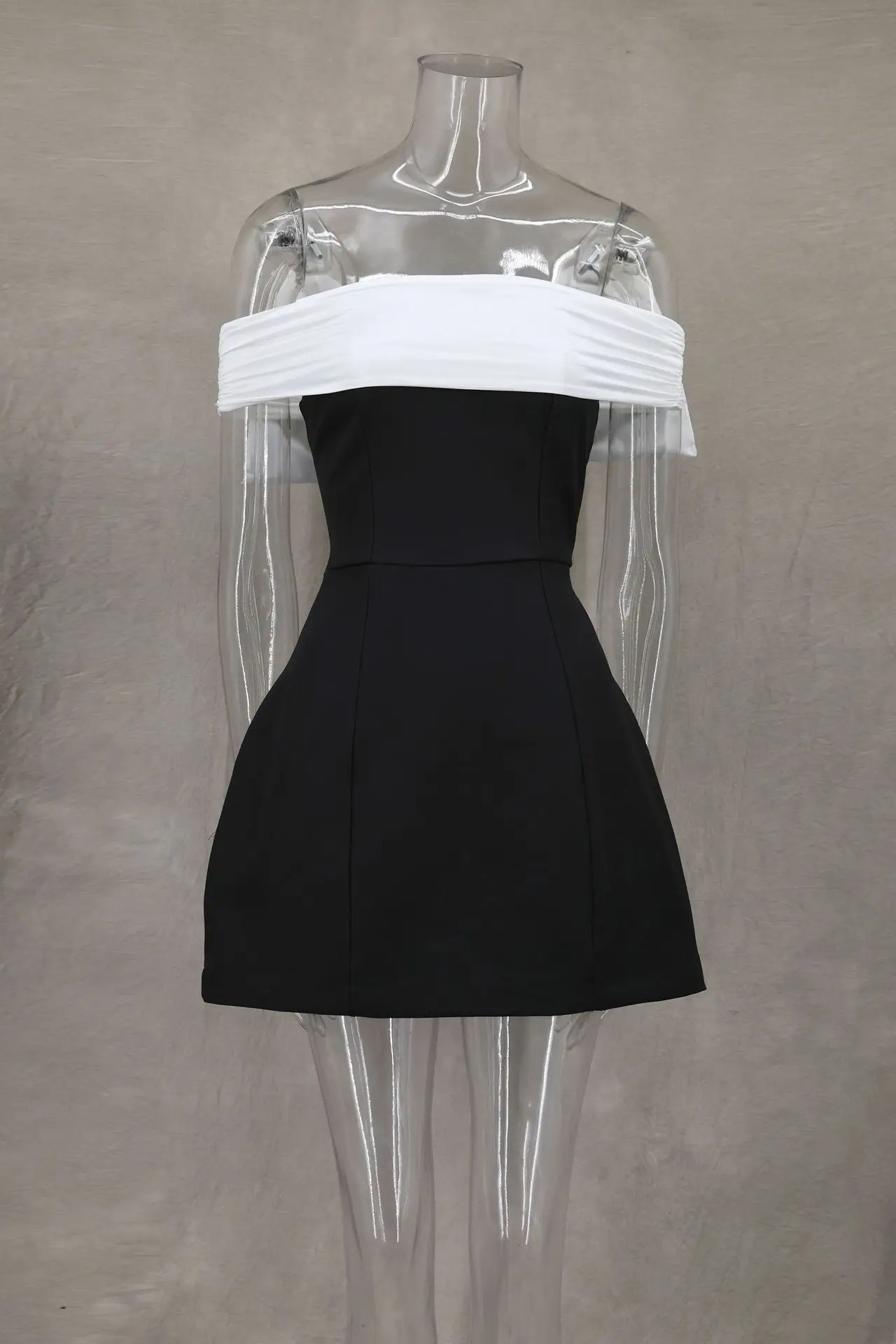 SpringSummer Womens Sexy Strapless and Backless 3D Bow Mini Dress Fashion Contrast Color Body High Waist Tank Top 250313