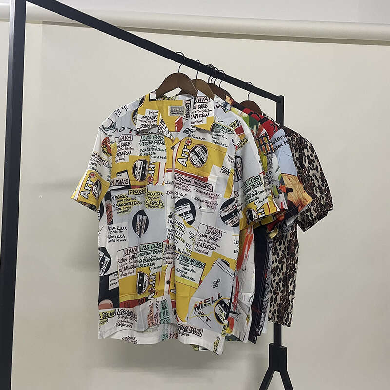 WACKO MARIAvintage Hawaiian Short sleeved Heaven Tokyo Wide Songhua Shirt Men gift for man