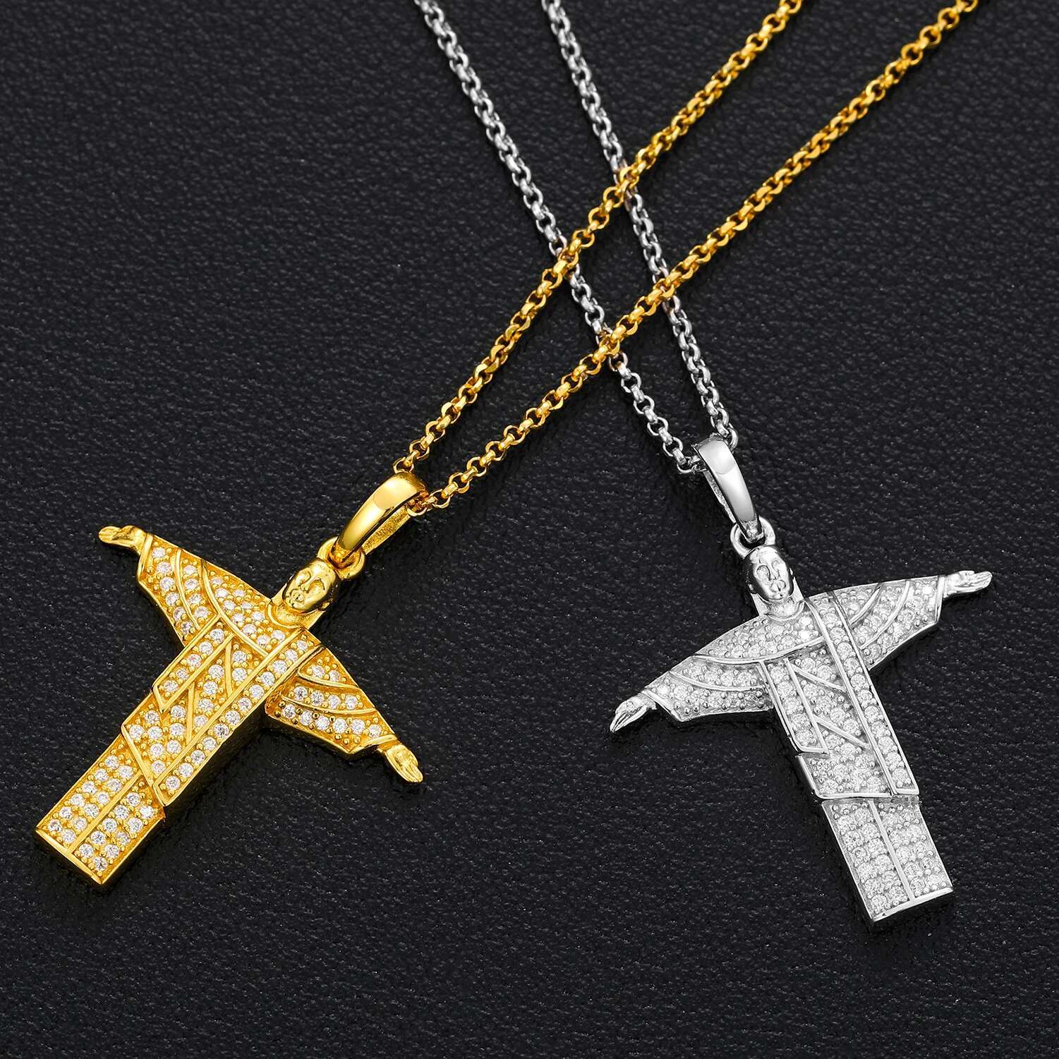 Sterg Sier Religious Moissanite Pendant Necklace For Women Men Christmas Gift Party Fine Jewelry Dropshipping