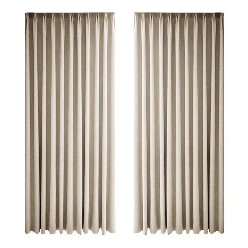 A934 High density fine velvet chenille curtain fabric cream color healing series living room bedroom sun protection high light blocking curtain finish