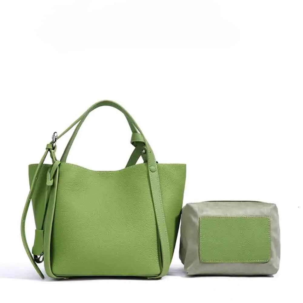 Women's Bags Women's Brushed Genuine Leather Shoulder Vintage Suede Red Bucket Large Capacity Handbag With Cosmetic Bag