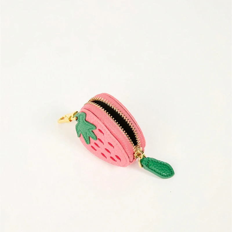 Strawberry Fruit Charm Coin Purchase Cute Keychain Mini Pocket Wallet Gift 250311