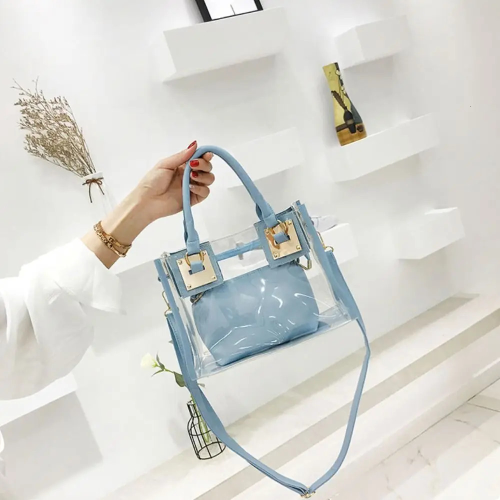 Transparent Jelly Crossbody Bag PVC Designer Square Summer Beach Handbag Large Capacity Adjustable Strap Shoulder Messenger Bag R250312