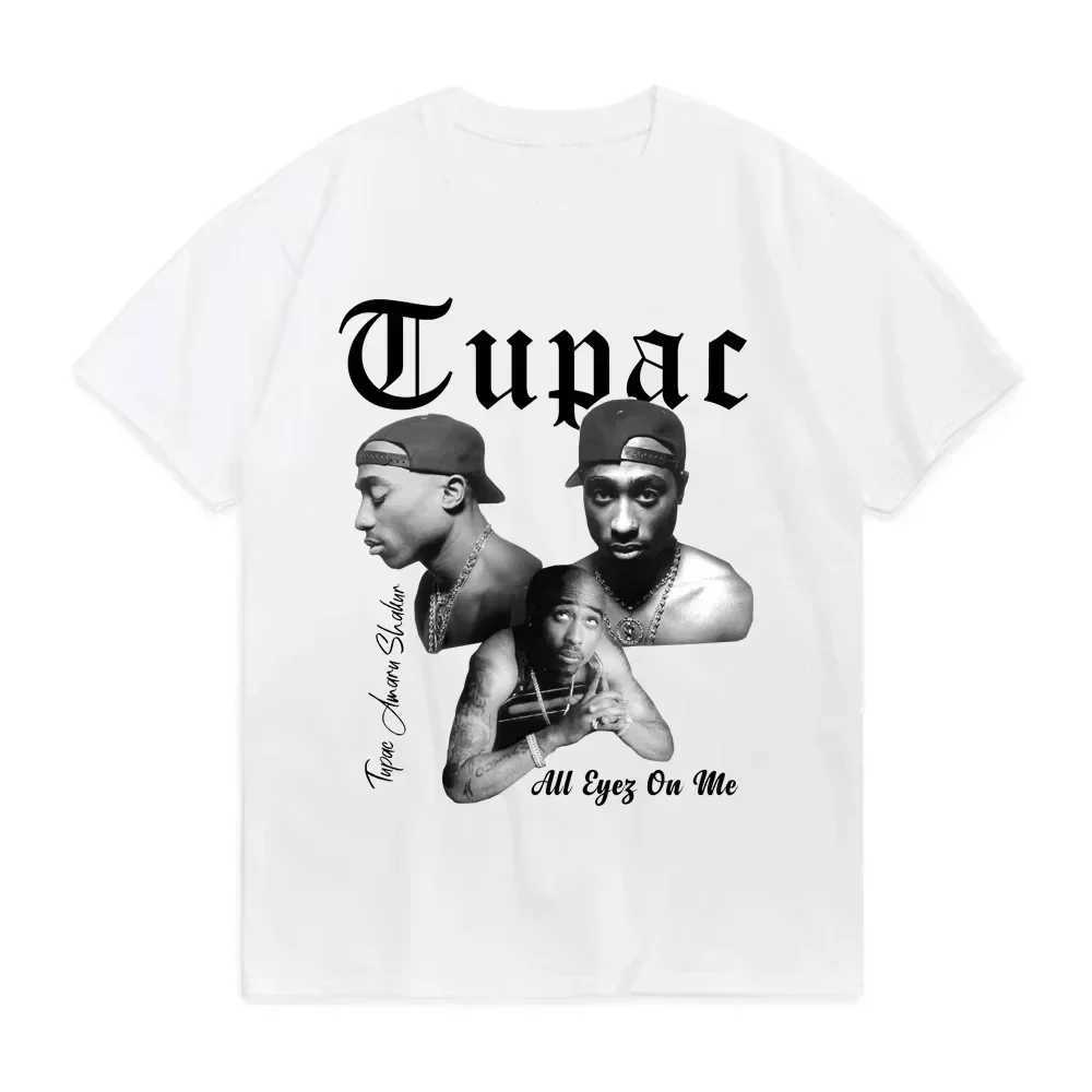 2025 Summer Fashion T-shirt Rapper Tupac Top Hip Hop Strt Wear Oversized Short Slve T-shirt Mens And Womens T-shirts X250313