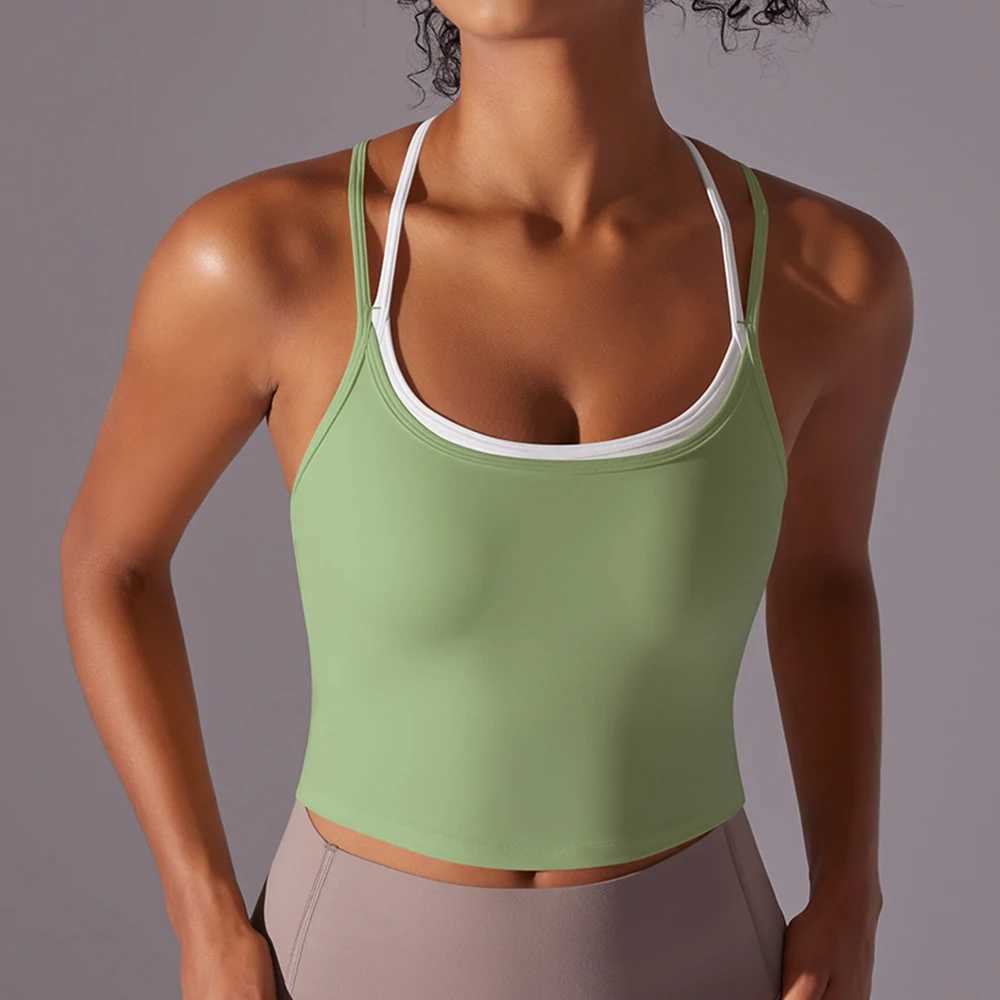 Women's Tracksuits Women Solid Color Fitn Bra Gym Top Backl Workout Top Female Push Up Running Sport Bra Sports Underwear Vest Y2503125EHE