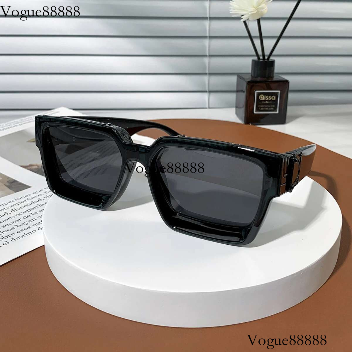 Ruiao Retro Black Millionaire Shades Sunglasses 2024 For Men Designer Famous Brand Square Sun Glasses Man Women Sunglass