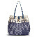 CHCH Women's PU Bucket Classic Letter Style Color Printed Shoulder Bag Large Capacity Handbag