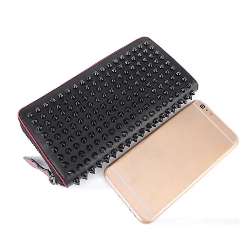 Buyuwant Rock Stud Rivet Women Genuine Leather Purse Fashion Long Wallet Clutch Bag Women's Handbags Gn-Wl-Flszcd