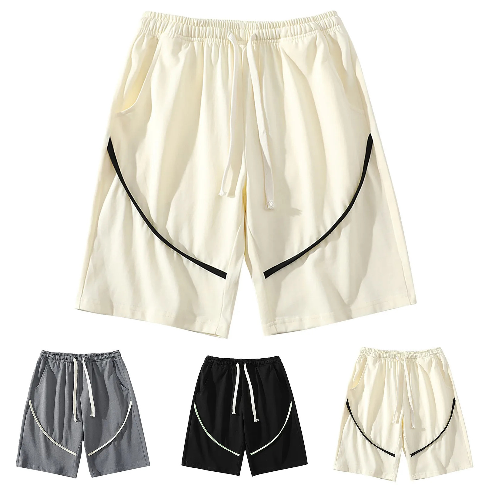 Mens Casual Sports Shorts Summer Five Quarter Pants Loose Breathable Shorts Holiday Leisure Trousers Male Fashion Slacks 250310