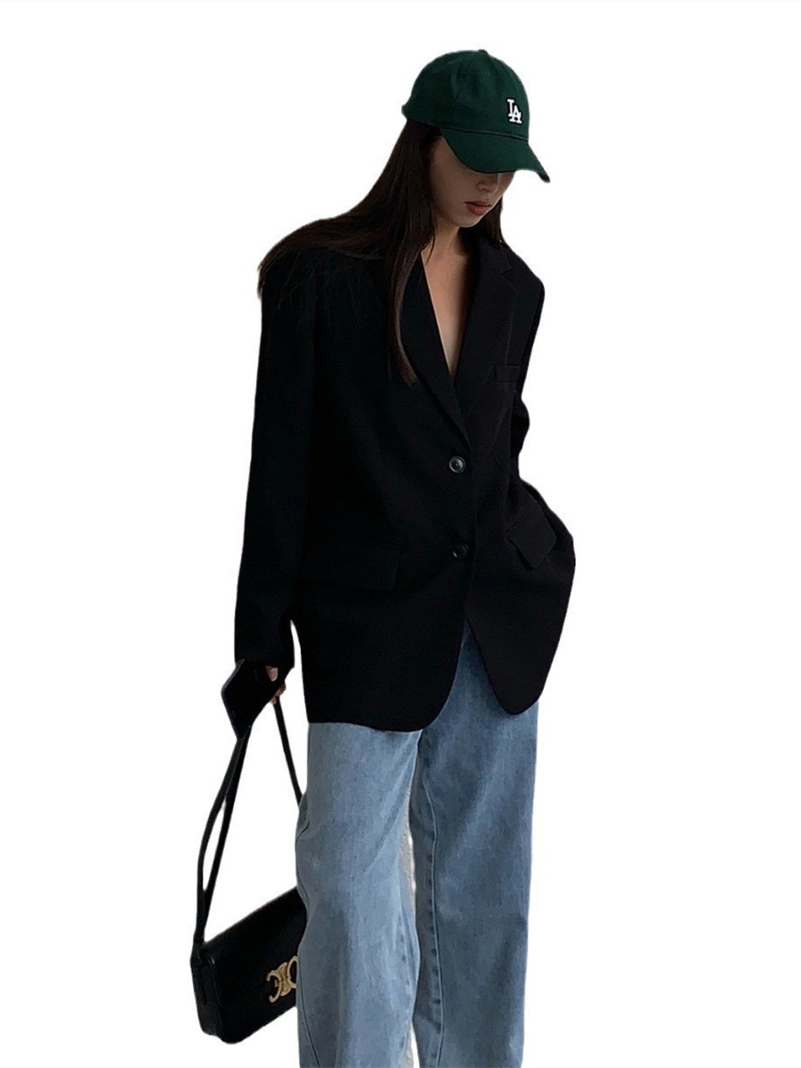 G3101Korean Inspired Autumnal Casual Suit for a Sleek Retro Look