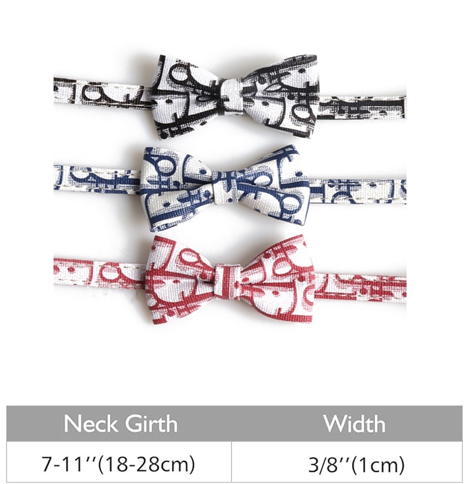 Cat Collars, Breakaway Premium Bowtie Collars for Small Dogs and Cats, Adjustable Kitten Collars with Bowtie and Bell 18-28cm, Lightweight Elegant Cat
