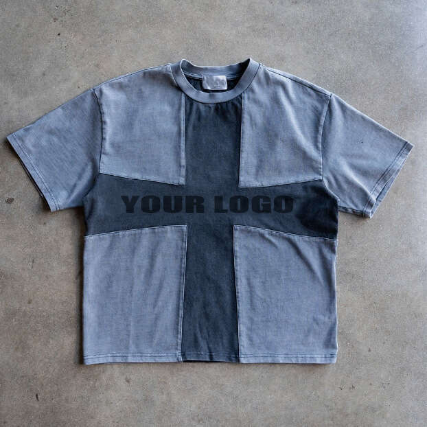 400gsm tshirt washed cotton t-shirt, loose fitting clothing, trendy men's clothing