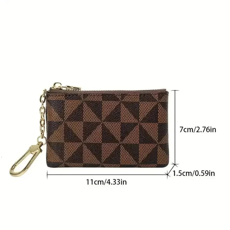 Mini Retro Zipper Coin Wallet Portable Clutch Bag Versatile Keychain Bag with Keychain Mini Short Zipper Bag 250311