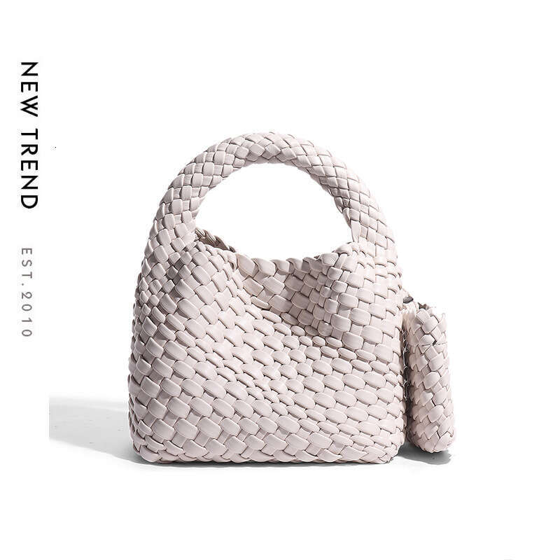 new niche hand-held hand woven versatile mother and child texture single shoulder armpit vegetable basket bucket bag