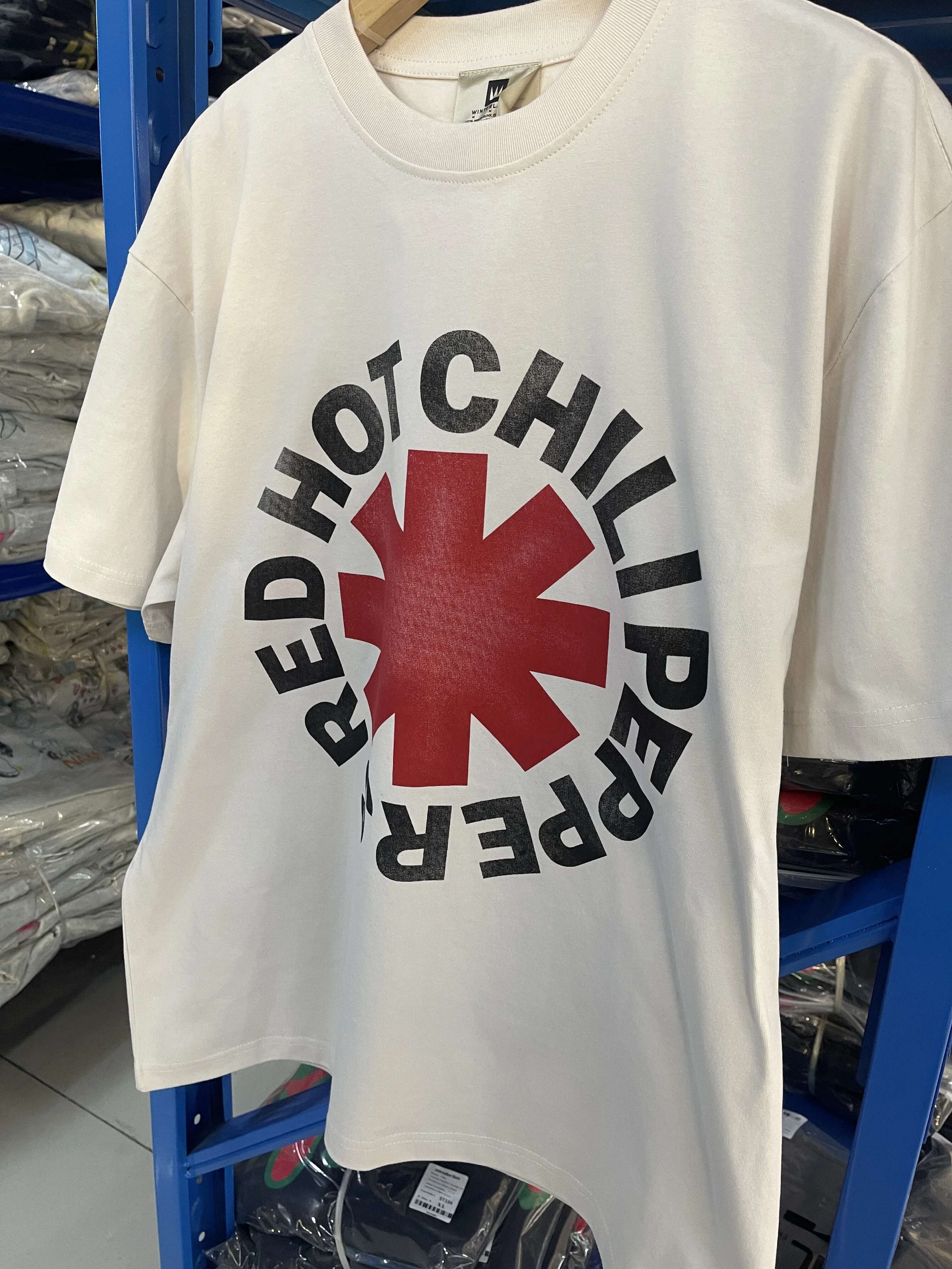 2025 Summer Vintage Rock Band T-Shirt Washed Printed Short Sleeve Weight 100% Cotton High Street Casual Oversized Top