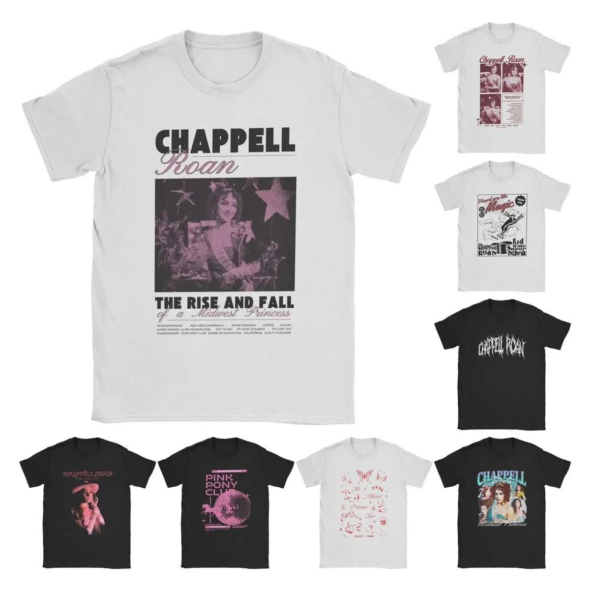 Novelty Chappell Roan Midwest Princess T-Shirts for Men Round Neck 100% Cotton T Shirts Cool Singer Short Slve Ts Summer X250313