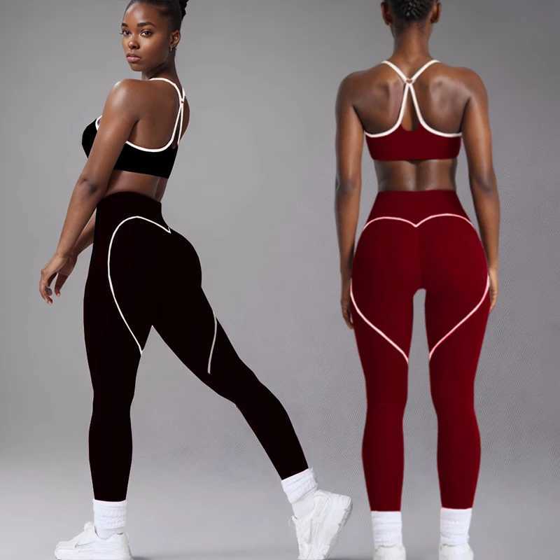 Women's Tracksuits SVEIC Bra Set Contrasting Color Fitn Sports Suits High Waisted Leggings Sportswear Workout Running Training Gym Clothing Y2503