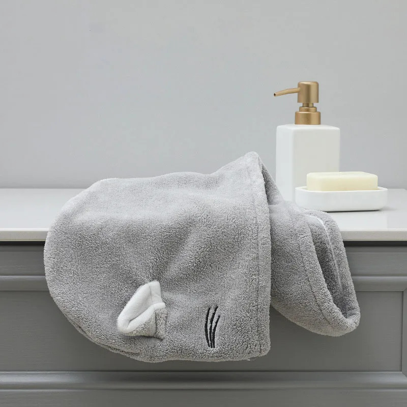 Ultra fine fiber quick drying hair cap bathroom womens head towel cute for girls home shower dry textile 250304