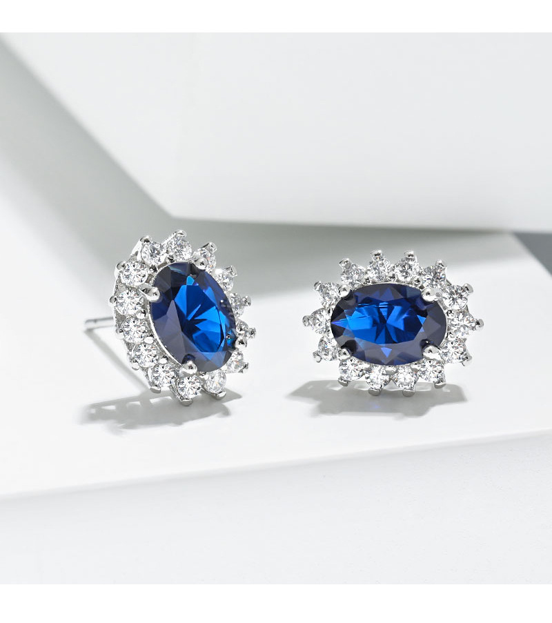 2025 Top Sell Stud Earrings Luxury Jewelry 925 Sterling Silver Oval Cut Emerald 5A Cubic Zircon CZ Diamond Gemstones Party Women Princess Earring Gift