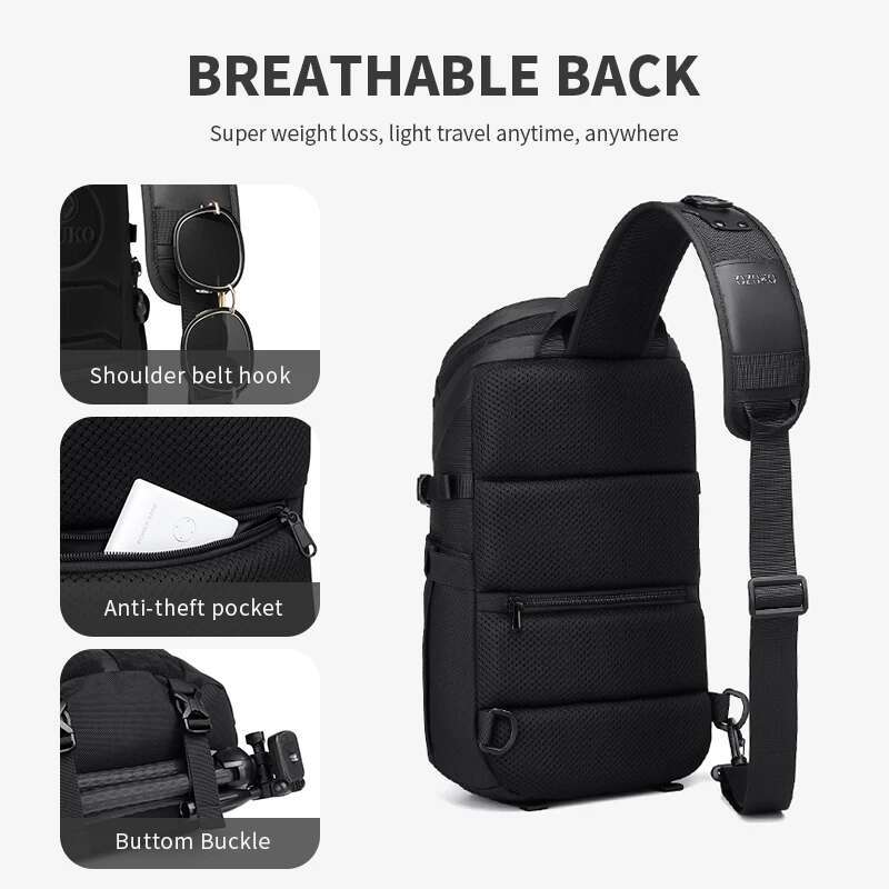OZUKO Large Capacity Men Shoulder Waterproof Sg Crossbody Bags For Man Short Trip Messenger Fashion Quality Chest Bag