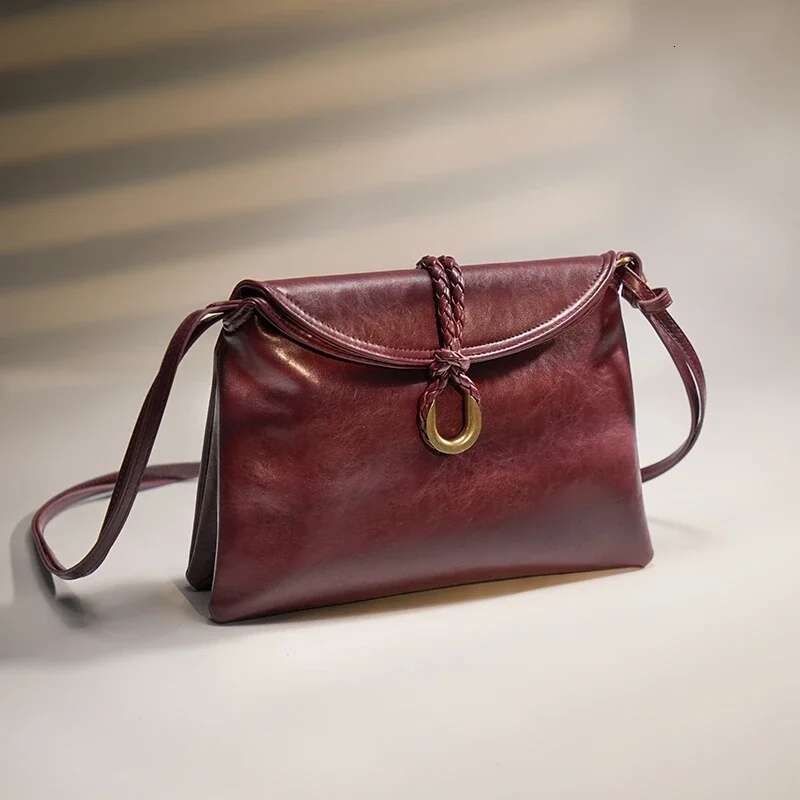 Meet You Winter Trend Vegetable Tanned Leather Envelope Clutch Women Large Capacity Solid Color Soft Shoulder Messenger Bag