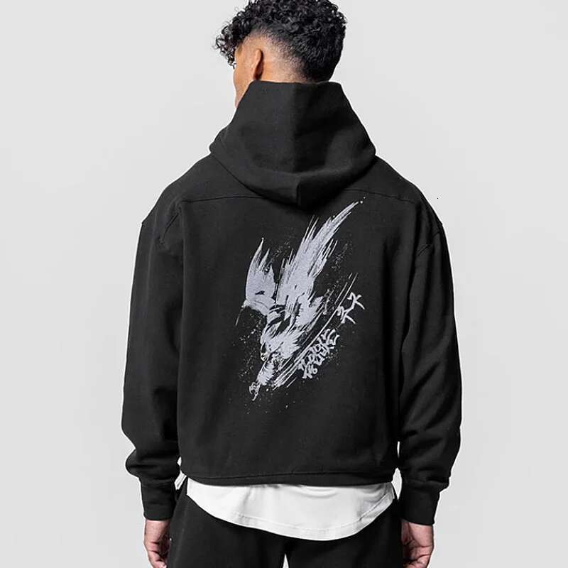 Mens Brand Fiess Long Sleeve Sports Hoodie Bodybuilding Workout Casual Pullover Sweatshirts Male Coat Tracksuit Gym Clothing